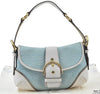 Authentic COACH Signature Shoulder Bag Purse Leather LightBlue K9690