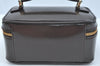 Authentic GUCCI Bamboo Vanity Bag Enamel Brown K9692