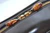 Authentic GUCCI Bamboo Vanity Bag Enamel Brown K9692