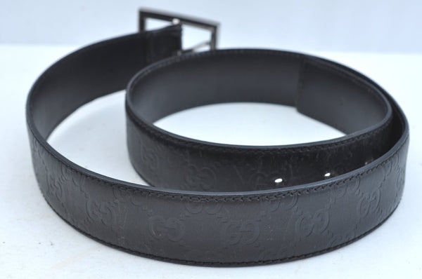 Authentic GUCCI Guccissima Belt Leather 32.7-34.6" Black K9694