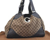 Authentic GUCCI Shoulder Hand Bag GG Canvas Leather 223972 Brown K9697