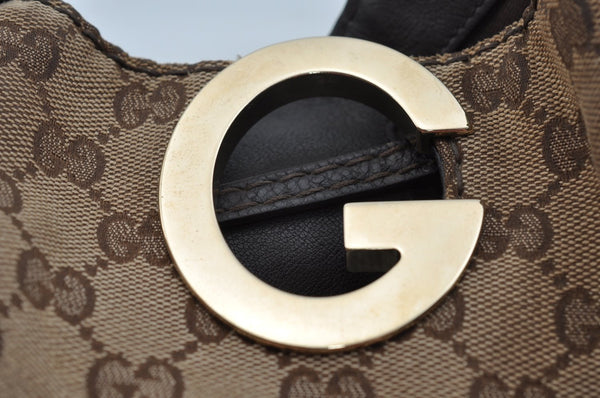 Authentic GUCCI Shoulder Hand Bag GG Canvas Leather 223972 Brown K9697