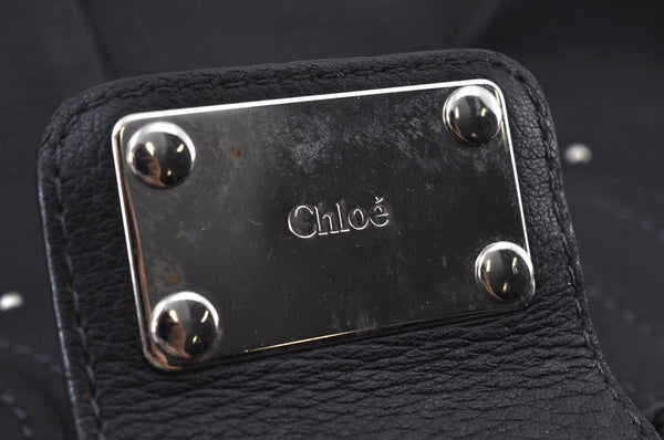 Authentic Chloe Paddington Leather Shoulder Hand Bag Black K9698