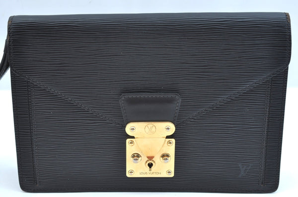 Auth Louis Vuitton Epi Pochette Sellier Dragonne Clutch Bag M52612 Black K9700