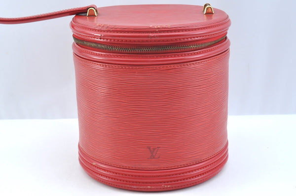 Auth Louis Vuitton Epi Cannes Red Cosmetic Hand Bag Purse M48037 LV Junk K9705