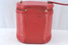Auth Louis Vuitton Epi Cannes Red Cosmetic Hand Bag Purse M48037 LV Junk K9705