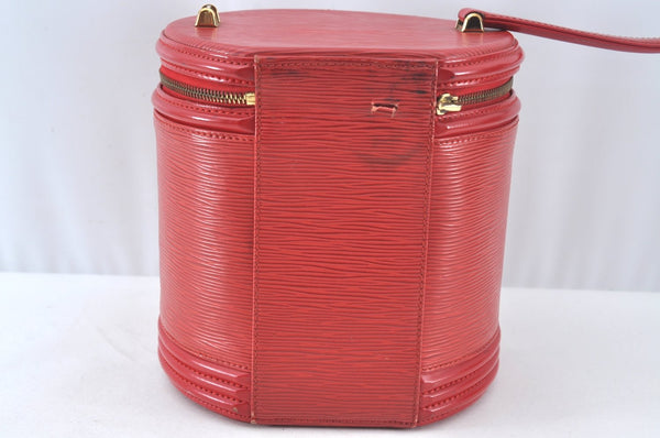 Auth Louis Vuitton Epi Cannes Red Cosmetic Hand Bag Purse M48037 LV Junk K9705