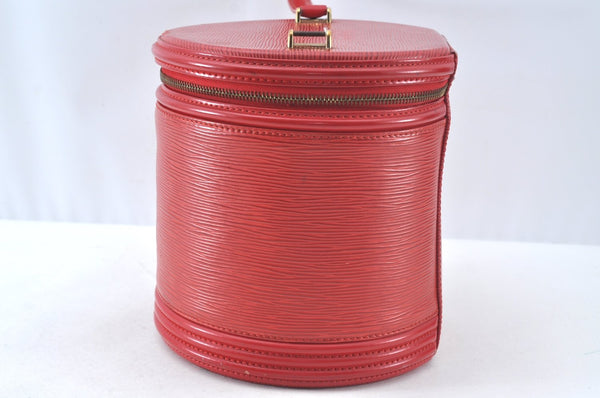 Auth Louis Vuitton Epi Cannes Red Cosmetic Hand Bag Purse M48037 LV Junk K9705