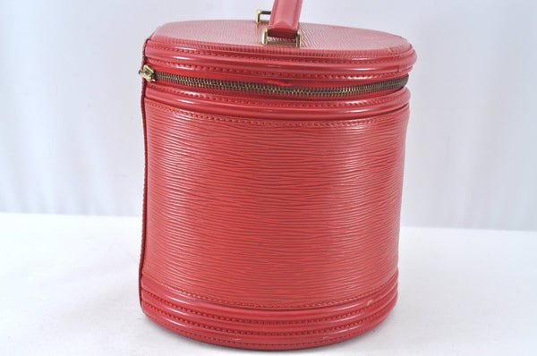 Auth Louis Vuitton Epi Cannes Red Cosmetic Hand Bag Purse M48037 LV Junk K9705