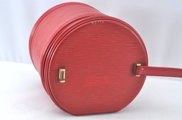 Auth Louis Vuitton Epi Cannes Red Cosmetic Hand Bag Purse M48037 LV Junk K9705
