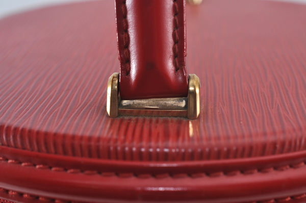Auth Louis Vuitton Epi Cannes Red Cosmetic Hand Bag Purse M48037 LV Junk K9705