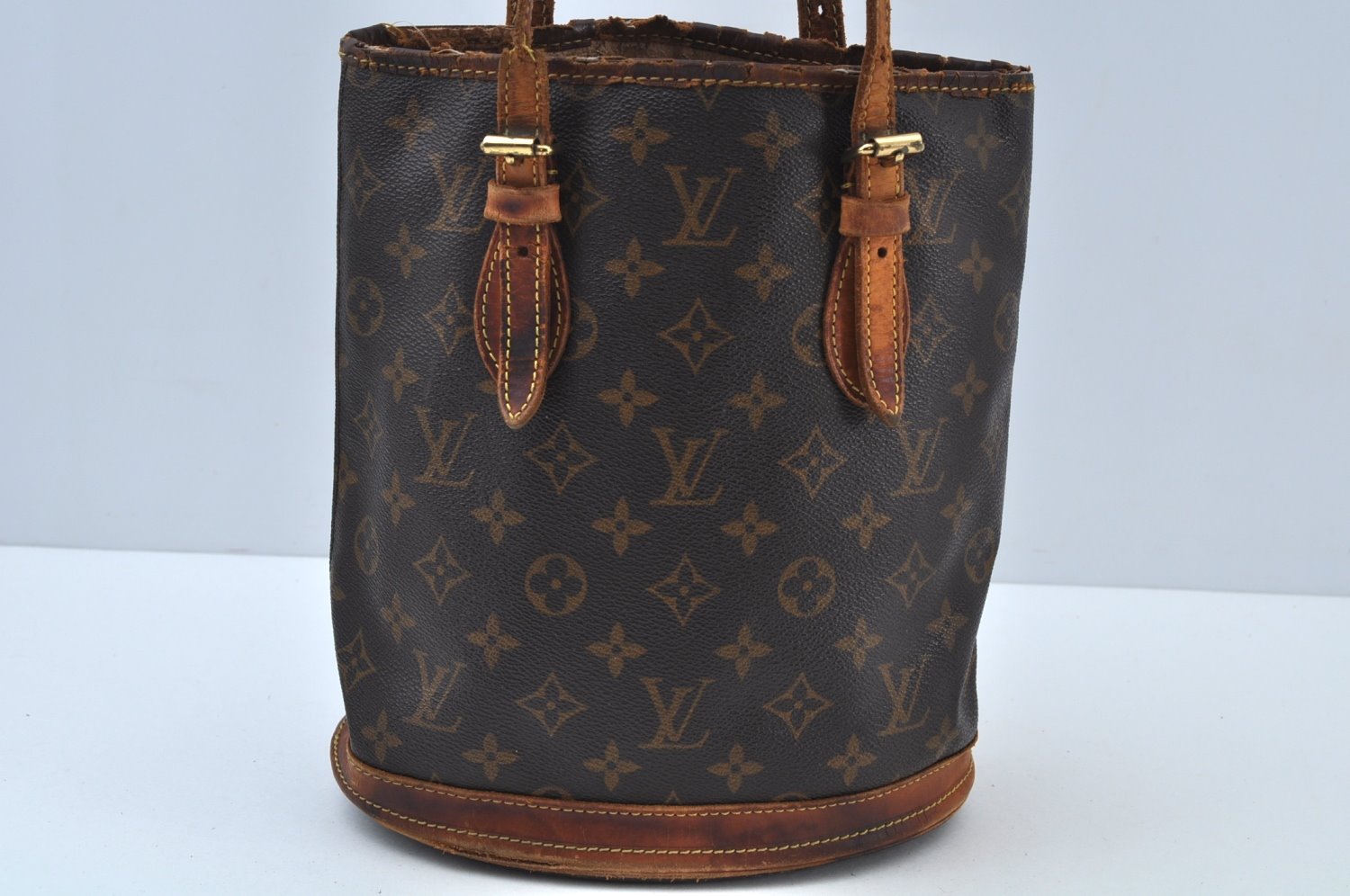 Authentic Louis Vuitton Monogram Bucket PM Shoulder Tote Bag M42238 LV K9712