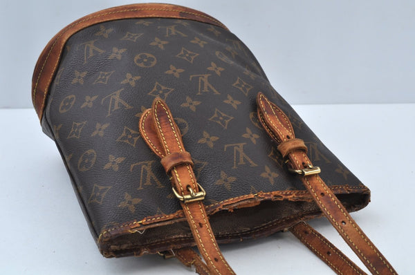 Authentic Louis Vuitton Monogram Bucket PM Shoulder Tote Bag M42238 LV K9712