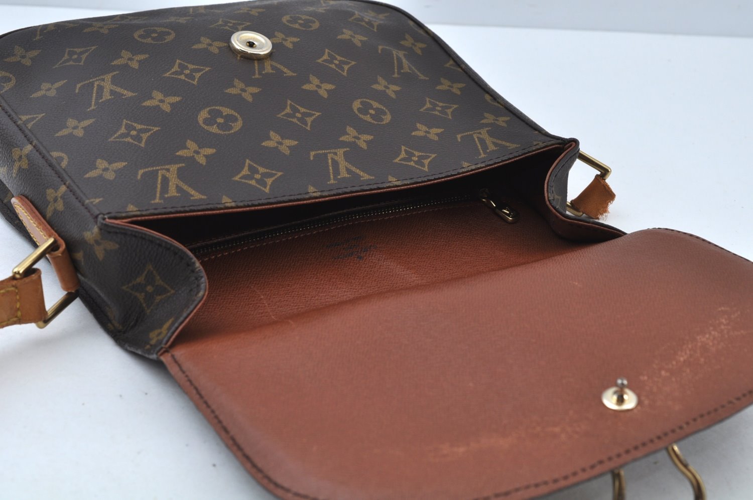 Auth Louis Vuitton Monogram Saint Cloud GM M51242 Shoulder Cross Bag Junk K9715