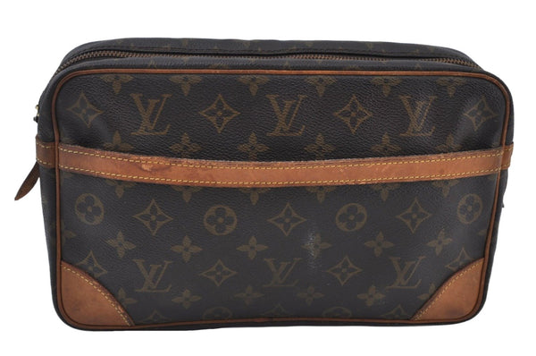 Authentic Louis Vuitton Monogram Compiegne 28 Clutch Hand Bag M51845 Junk K9723