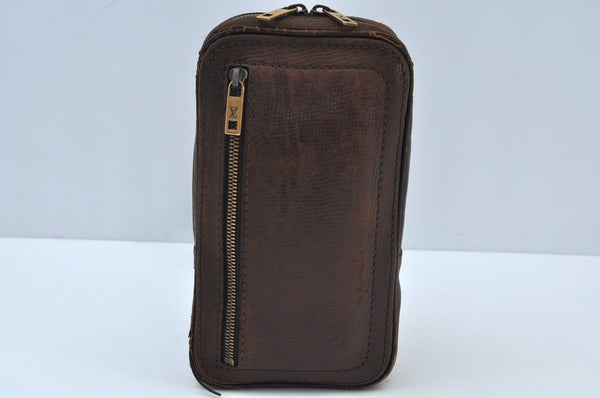 Authentic Louis Vuitton Utah Sui Body bag Brown Leather M92535 LV K9725