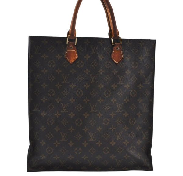 Authentic Louis Vuitton Monogram Sac Plat Hand Tote Bag M51140 LV K9735