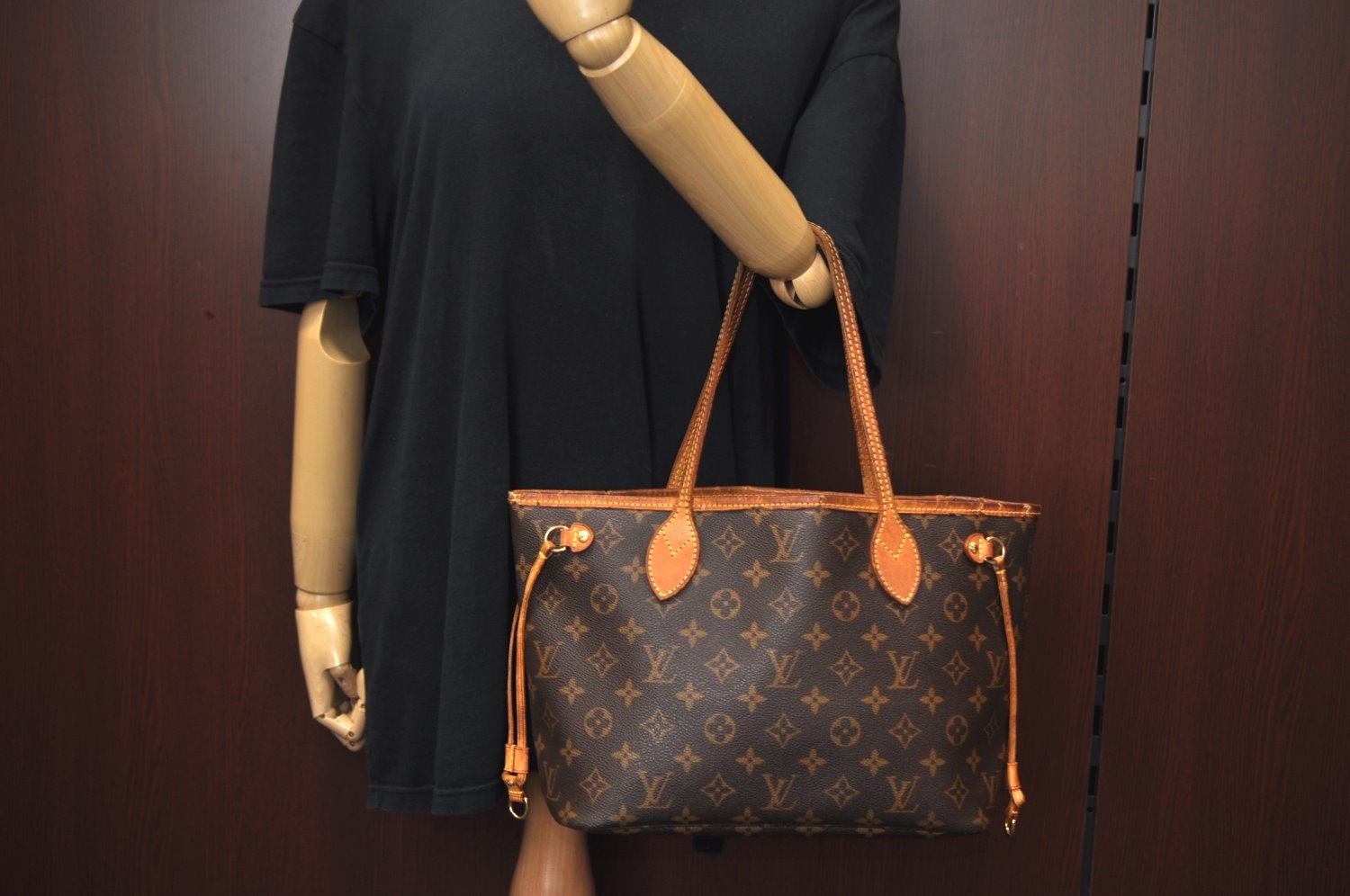 Authentic Louis Vuitton Monogram Neverfull PM Shoulder Tote Bag M40155 LV K9746