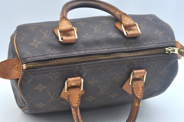 Authentic Louis Vuitton Monogram Speedy 25 Boston Hand Bag M41528 LV K9752