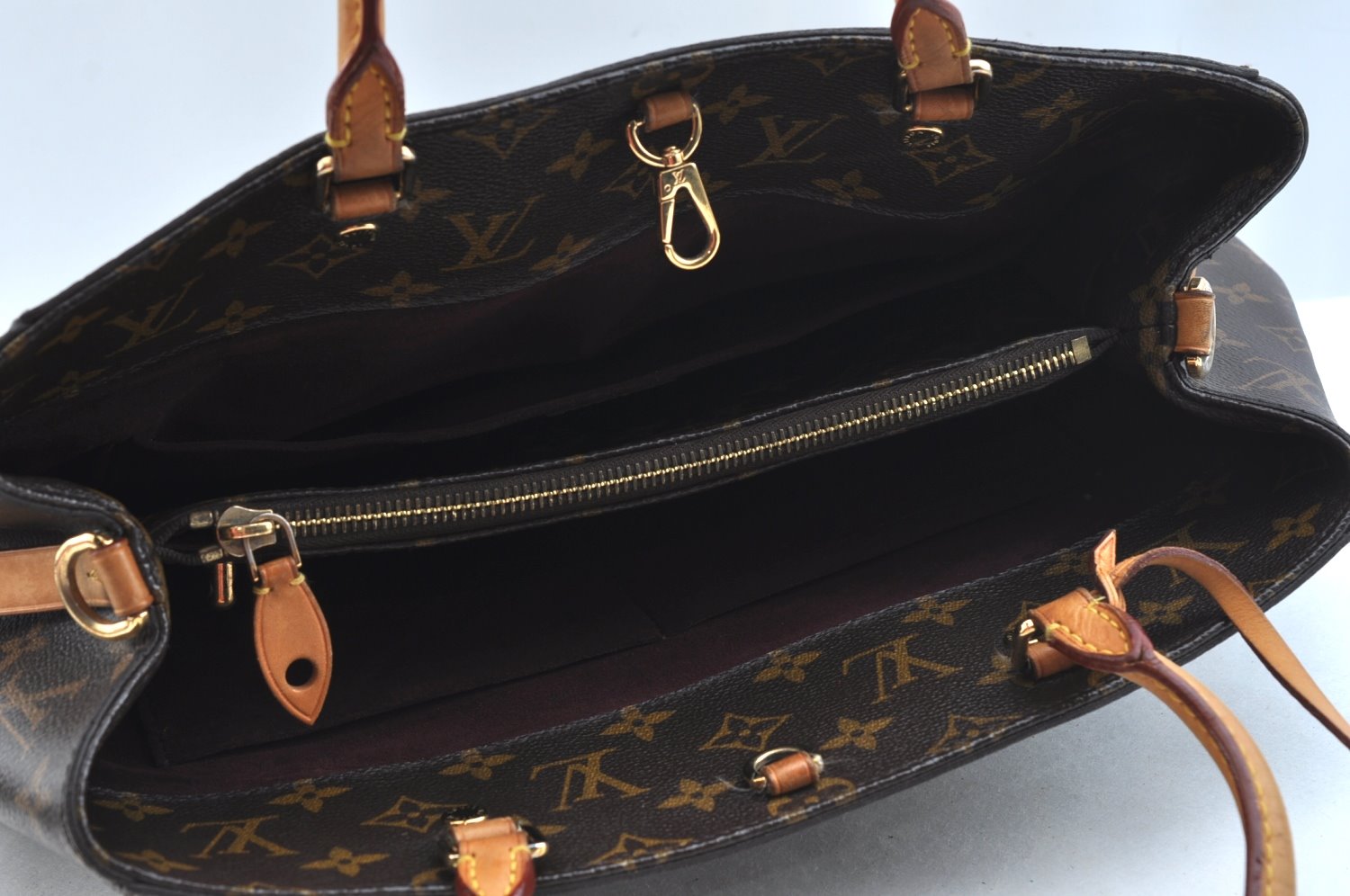 Authentic Louis Vuitton Monogram Montaigne GM 2Way Hand Bag M41067 LV K9755