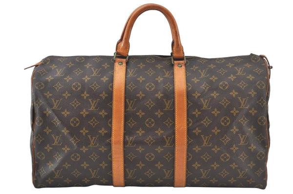 Authentic Louis Vuitton Monogram Keepall 50 Travel Boston Bag Old Model LV K9757