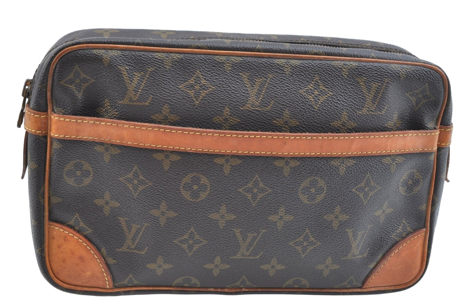 Authentic Louis Vuitton Monogram Compiegne 28 Clutch Hand Bag M51845 LV K9762