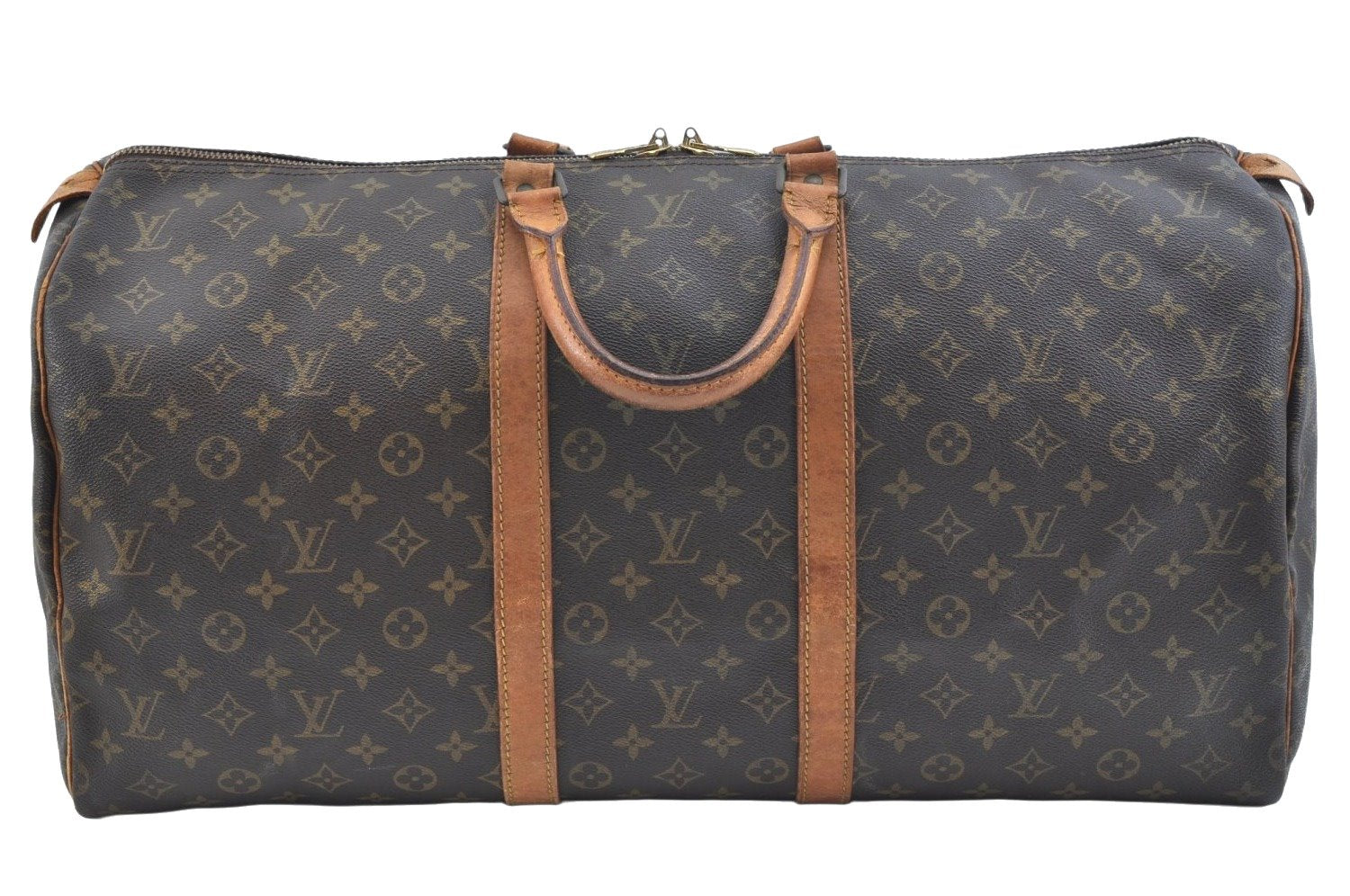 Authentic Louis Vuitton Monogram Keepall 55 Travel Boston Bag M41424 LV K9767
