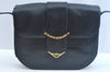 Authentic Cartier Must de Cartier Leather Shoulder Cross Body Bag Black K9773