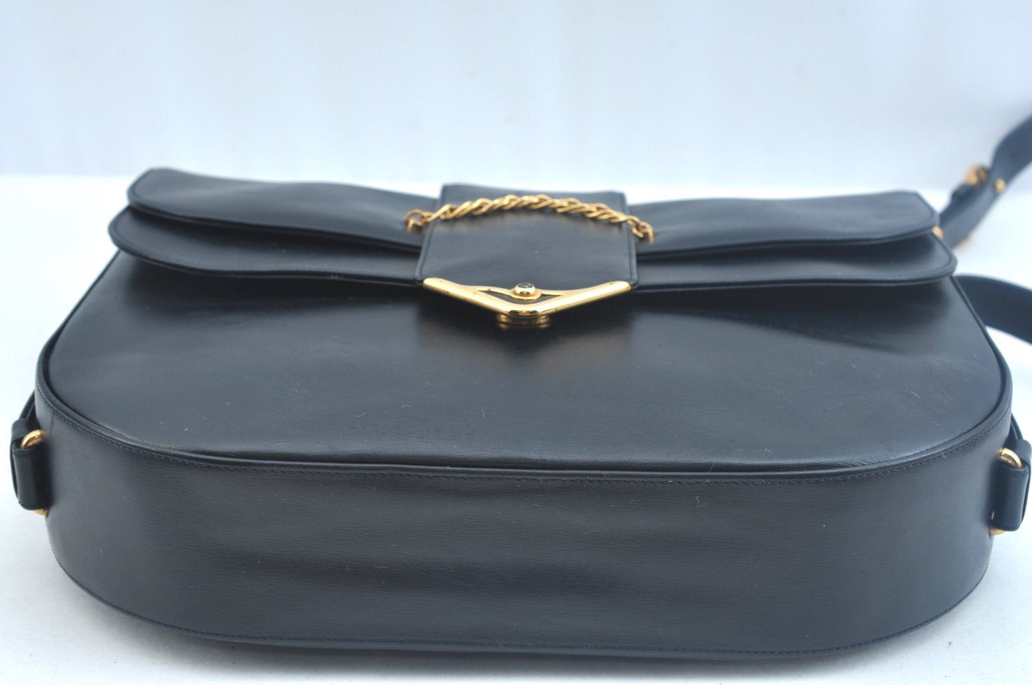 Authentic Cartier Must de Cartier Leather Shoulder Cross Body Bag Black K9773