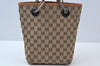 Authentic GUCCI Vintage Shoulder Tote Bag GG Canvas Leather 120840 Brown K9774