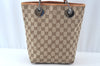 Authentic GUCCI Vintage Shoulder Tote Bag GG Canvas Leather Brown K9774