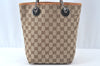 Authentic GUCCI Vintage Shoulder Tote Bag GG Canvas Leather Brown K9774