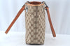 Authentic GUCCI Vintage Shoulder Tote Bag GG Canvas Leather Brown K9774