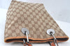Authentic GUCCI Vintage Shoulder Tote Bag GG Canvas Leather Brown K9774