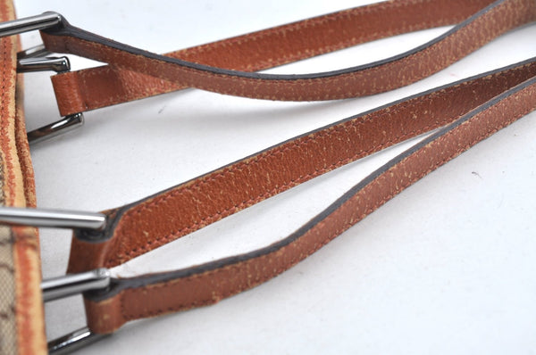 Authentic GUCCI Vintage Shoulder Tote Bag GG Canvas Leather Brown K9774