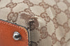 Authentic GUCCI Vintage Shoulder Tote Bag GG Canvas Leather Brown K9774