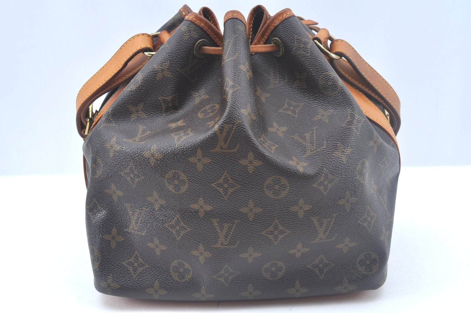 Authentic Louis Vuitton Monogram Petit Noe M42226 Shoulder Drawstring Bag K9777