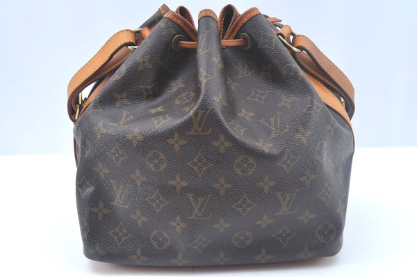 Authentic Louis Vuitton Monogram Petit Noe M42226 Shoulder Drawstring Bag K9777
