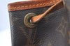 Authentic Louis Vuitton Monogram Petit Noe M42226 Shoulder Drawstring Bag K9777