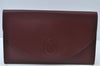 Authentic Cartier Must de Cartier Clutch Bag Leather Bordeaux Red K9780