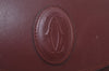 Authentic Cartier Must de Cartier Clutch Bag Leather Bordeaux Red K9780