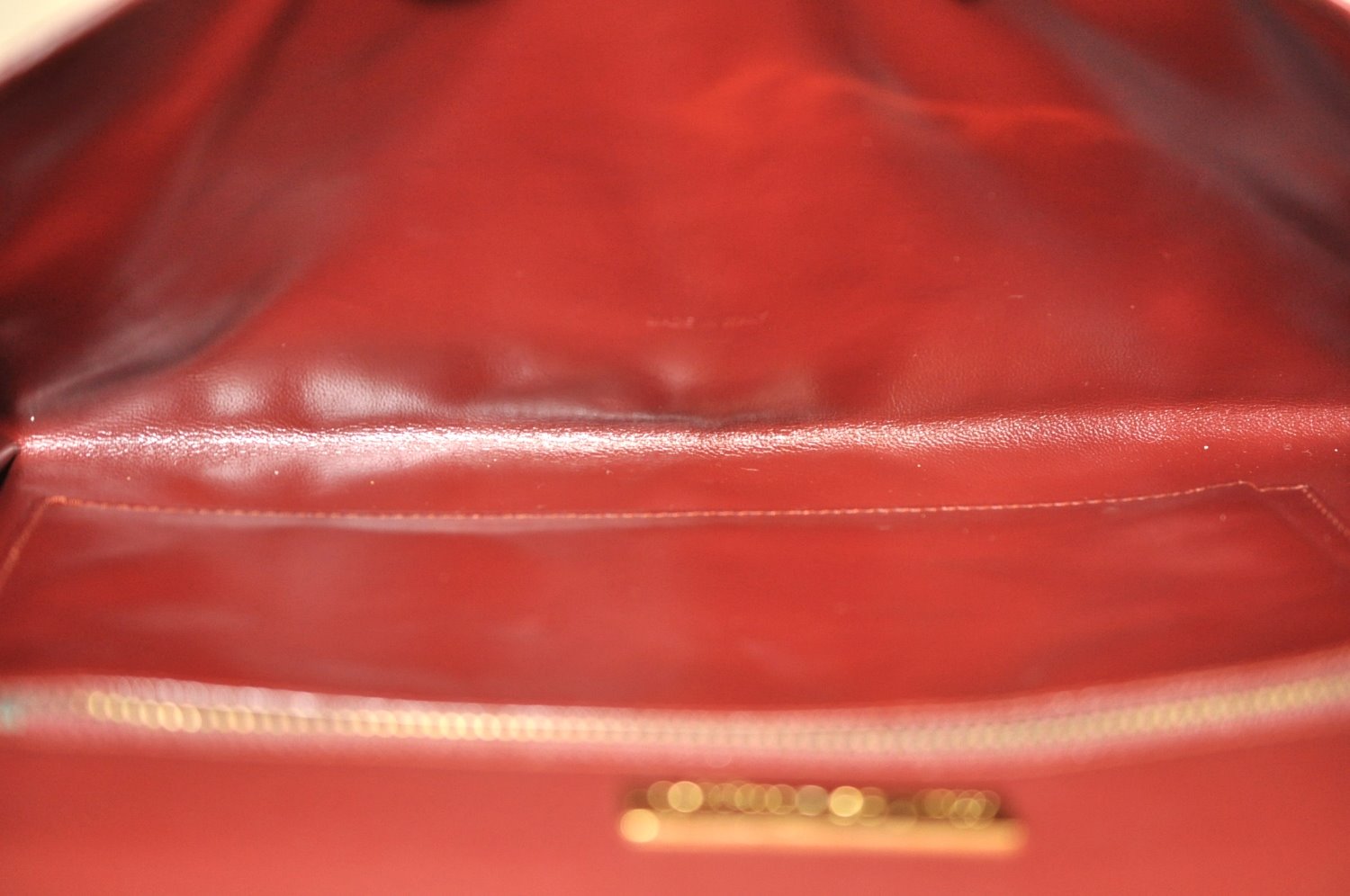 Authentic Cartier Must de Cartier Clutch Bag Leather Bordeaux Red K9780