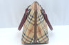 Authentic BURBERRY Vintage Nova Check PVC Leather Hand Bag Beige K9782