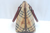 Authentic BURBERRY Vintage Nova Check PVC Leather Hand Bag Beige K9782