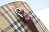 Authentic BURBERRY Vintage Nova Check PVC Leather Hand Bag Beige K9782