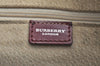 Authentic BURBERRY Vintage Nova Check PVC Leather Hand Bag Beige K9782