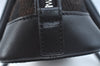 Authentic BURBERRY Vintage Wool Leather Shoulder Hand Bag Purse Black K9789