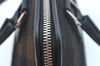 Authentic BURBERRY Vintage Wool Leather Shoulder Hand Bag Purse Black K9789