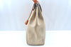 Authentic HERMES Her Bag MM 2Way Shoulder Hand Bag Canvas Leather White K9793