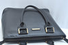 Authentic BURBERRY Vintage Leather Shoulder Tote Bag Black K9794